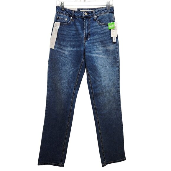 Tinseltown Womens Hi-Rise Straight Leg Denim Jeans 1/25 Medium Wash - Picture 1 of 10